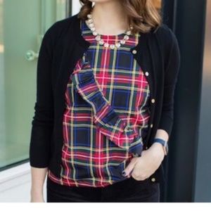 J. Crew Stewart Tartan Plaid Ruffle Top